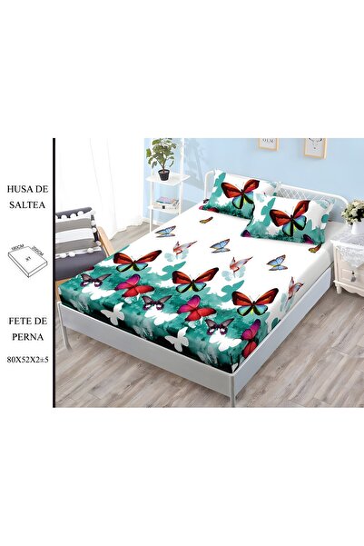 naniland.ro Husă de Pat Finet 2 Persoane 3 Piese cu Elastic 180x200 cm, Model...