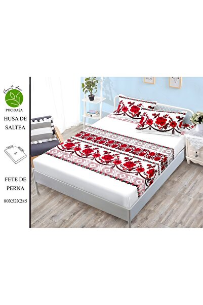 naniland.ro Husă de Pat Finet 2 Persoane 3 Piese cu Elastic 180x200 cm, Model...