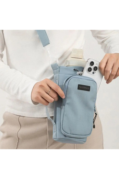choice2 blue Unisex Water Bottle Holder with Strap, Insulation Water Bottle C...