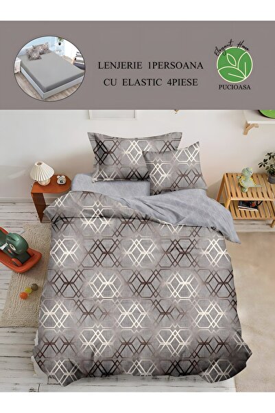 naniland.ro Duvet Cover Set 1 Person 4 Pieces with Stretchy 155x200 cm, Model...