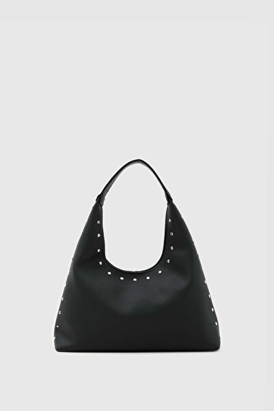 Shule Bags Andi Staple Detailed Hand and Shoulder Bag in Black