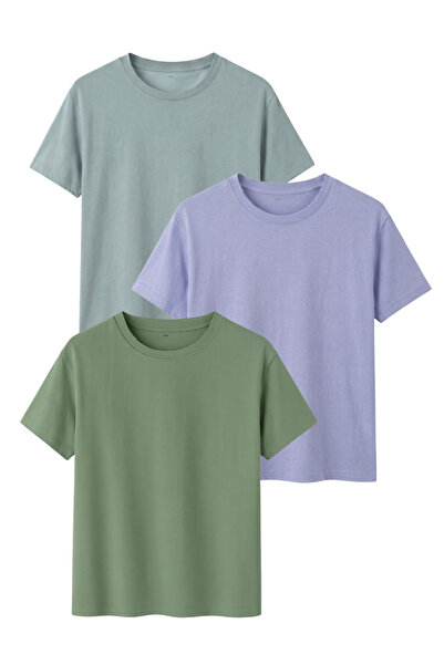 DK DAKSEL Women's 3-Pack Cotton Basic T-Shirt Short Sleeve Comfortable Fit Cr...