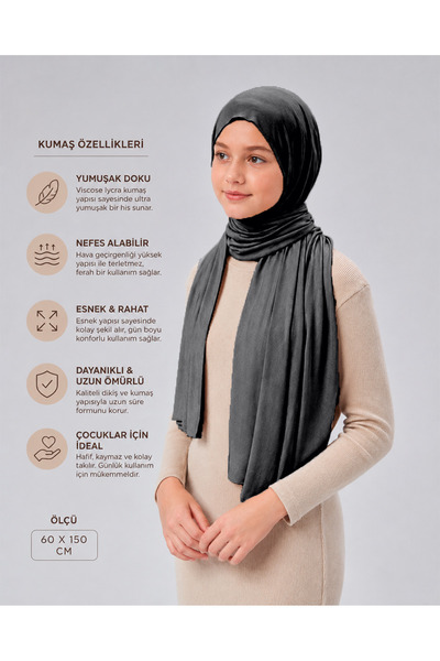 Sonbaharmoda Şal din bumbac pieptănat pentru fete, viscoză Lycra, 60x150 cm, ...
