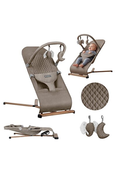 Tulano Sezlong balansoar pentru bebelusi Moon 30 Beige cu spatar reglabil in ...