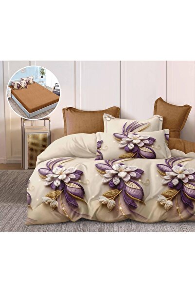 CHIRASO Set Lenjerie Pat CHIRASO, 6 Piese, Cearceaf cu ELASTIC 180x200, Husa ...