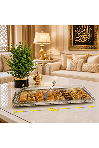 laverahome صحن تقديم أكريليك فاخر 50 سم – أناقة مثالية لتقديم الكيك والح |