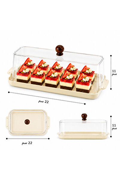 laverahome Luxury Clear Acrylic Dessert & Pastry Server with Lid - 23 X 11 X ...