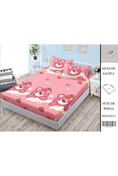 PlayFun Сатенено памучно покривало за легло за двама, 3 части, с ластик, 160x...