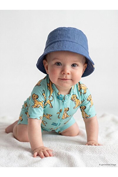 LC Waikiki LCW baby Turkuaz Aslan Kral Baskılı Erkek Bebek Mayo