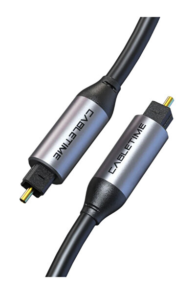 Cabletime καλώδιο ήχου Toslink CT-AV380-P04GN, gold plated, 5mm, 1m, μαύρο