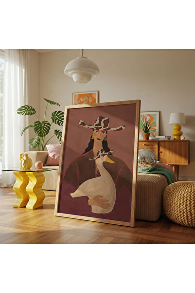 Tuba Decor Εικόνα με ξύλινο πλαίσιο ενός τεμαχίου, πάπια καουμπόι