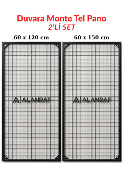 ALANRAF Sık Telli Tel Raf - Tel Pano Stand, Duvar Askılığı İkili Fırsat Set 6...