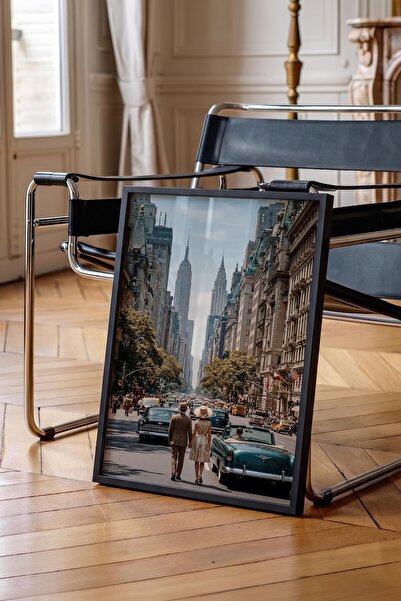 Postifull New York Cityscape Poster, Black Framed Poster, Old Money Series, N...