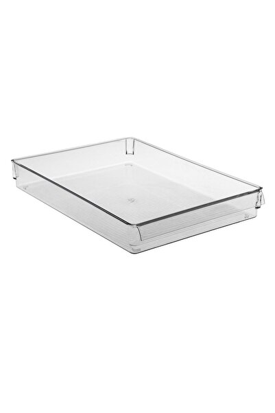 Z Store Organizator transparent din plastic pentru frigider cu mâner, 36x25x5 cm