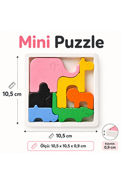 VRDCHLOE Mini Hayvan Puzzle Eğitici Oyuncak Renkli 3D Baskı Çocuk Yapbozu