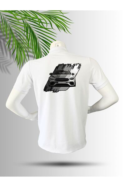 dafri Polo Collar Sports Car Printed Cotton T-Shirt