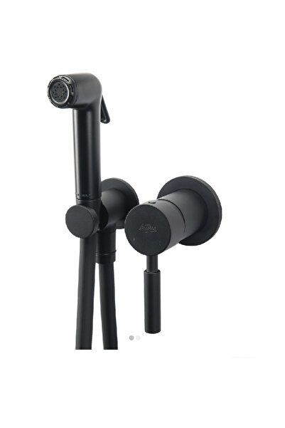 LA TORRE Flush Mix Black Brushed Μίκτης Εντοιχισμού 2 Οπών Με Ντουζάκι Shut-off