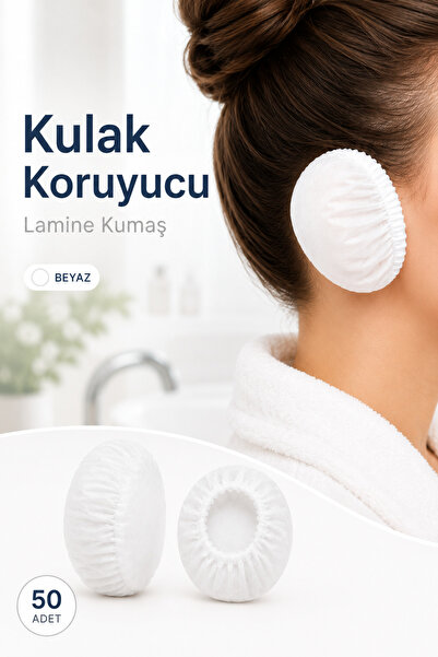 white guard Tek Kullanımlık Su Geçirmez Kulak Koruyucu 50 Adet Lamine Kumaş D...