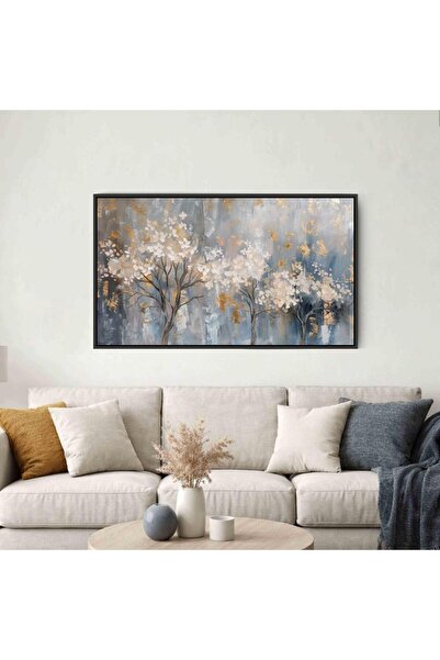 designadv Abstract Canvas Paintings - Brown Frame