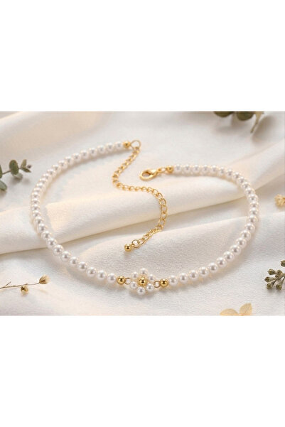 Shiklik Elegant Flower Figured Pearl Beaded Women's Necklace