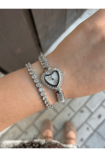 AngelsAccessories Γυναικείο Ατσάλινο Ρολόι Καρδιά