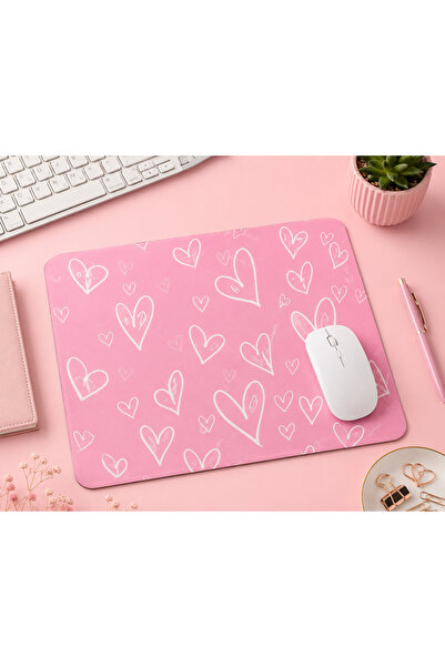 Er-Se Tasarım Colorful Heart Design Flat Mouse Pad, Mouse Pad Without Wrist S...
