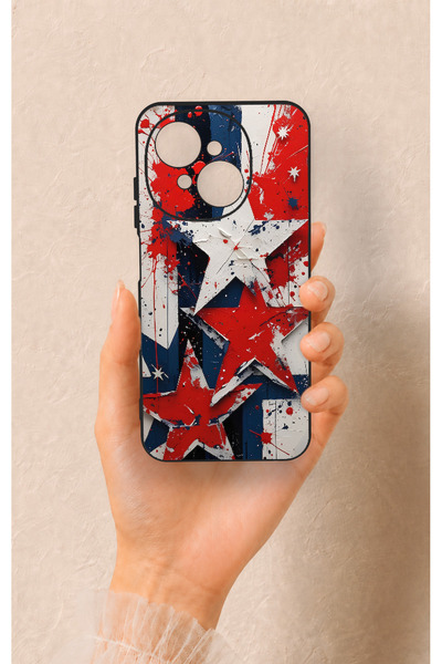 Vip Case حافظة سيليكون متوافقة مع نمط علم النجمة من Tecno Spark Go1