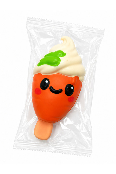 Squishy Jucărie Antistres Morcov cu Înghețată, Slow Rising, Kawaii, Fidget To...