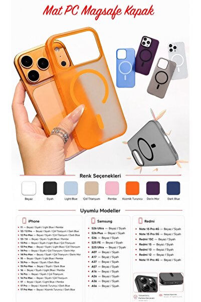 aheaks Magsafe Uyumlu Mat Şeffaf PC Telefon Kılıfı | iPhone, Samsung ve Redmi...