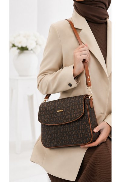 Just Polo Multi-Compartment Women's Hand and Shoulder Bag with Divider Detail
