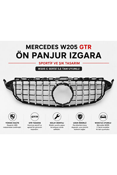 EP GARAJ OTOMOTİV MERCEDES W205 GTR ÖN PANJUR IZGARA (PANAMERICANA TASARIM) S...