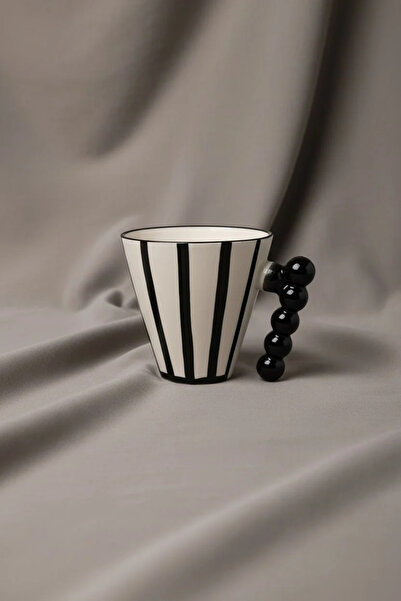 Bereketli Store Acar Mug 295 ml Porcelain Mug Cup |   Tea and Coffee Cup Black