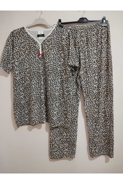 anne moda ankara Set de pijamale subțire de vară, 100% bumbac pieptănat, cu mânecă scurtă și pantaloni lungi.