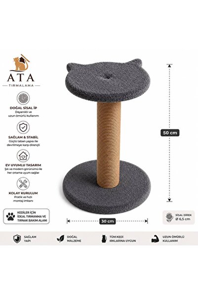 Tırmalama Tahtası Kedi Yüzü Modelli 50 cm Büyük Boy Tırmalama Kedi Oyun Alanı