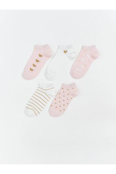 LC Waikiki Patterned Girls' Booties Socks 5-Pack (S6)