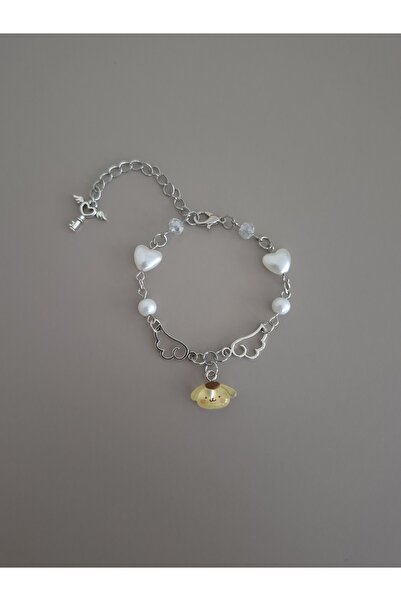 glactuca craft Pompurin Dog Charm Winged Angel Bracelet Y2K