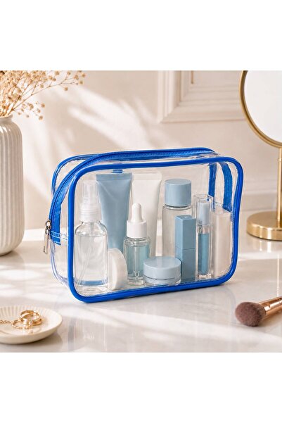 MODEL Su Geçirmez Pvc Makyaj Ve Organizer Düzenleyici Seyahat Çantası 25x18x7 cm