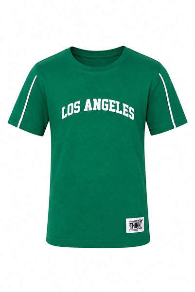 trender Los Angeles Piping majica kratkih rukava s O-izrezom, tamnozelena, za...