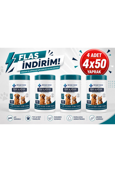 Bozan Yavuz Medical Sağlık Ürünleri 4x50 Evcil Hayvan Pati Tüy Kulak Göz Temi...