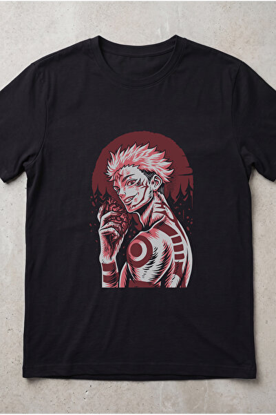 Silkensoul Jujutsu Kaisen Sukuna Anime Printed Standard Cut Unisex Tshirt