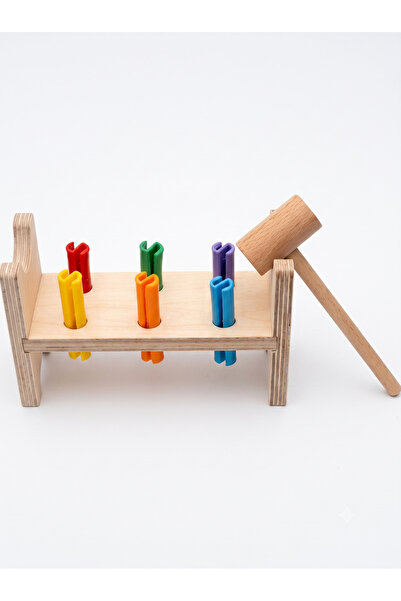 Gazi'nin Oyuncakları Wooden Hammering Toy - Educational Montessori Motor Skil...