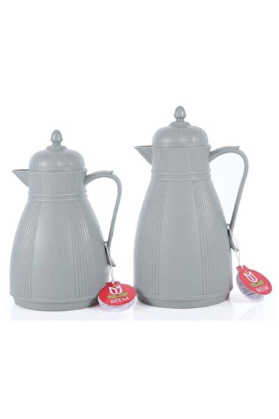 Reem 2-Piece Tea/Coffee Flask Set Grey 0.7L & 1.0L MC06