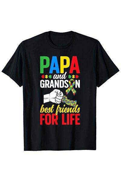 BASEPULSE قميص رجالي بطباعة "Proud And Grandson Autism Warrior Papa"، تي شيرت...