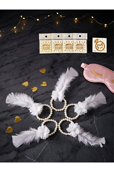 Azebu Bachelorette Set - Bride to Be Bride Bridesmaid Tattoo and Bracelet 5 P...
