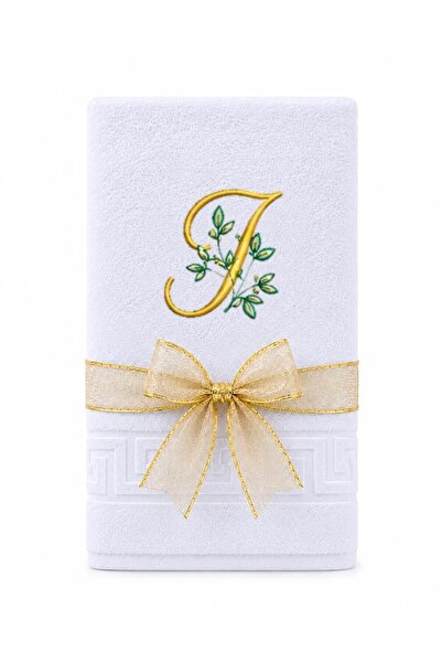 Ingift Prosop Brodat Personalizat cu Initiala I, 100% Bumbac, 50 x 90 cm, 500...