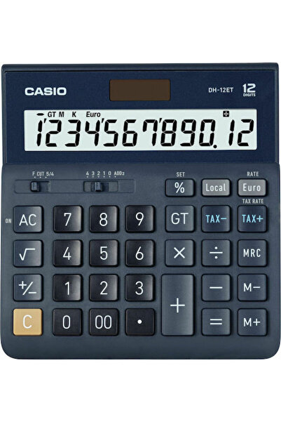 Casio Calculator contabil cu 12 cifre, negru, 1 bucată, Cod: DH-12ET
