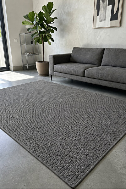 Sarar Premium Düz Sisal Modern Desen Dokuma Tabanlı Kolay Temizlenen Halı Kil...