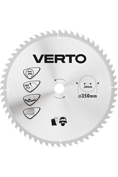 VERTO Disc de tăiere pentru lemn, diametru 350mm, cu 60 de dinți, 1 bucată