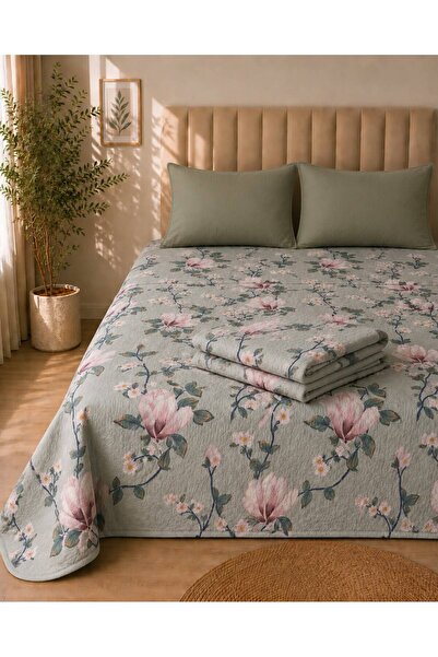 Sheri Home YENİ Kırçiçek Desenli Çift Kişilik Yazlık Yatak Örtüsü 200 X 230 S...
