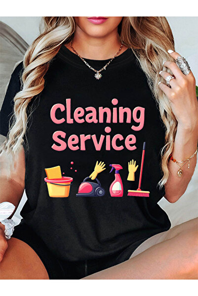 23 nisan Cleaning Service "Cleaning Service" Creative Life Ele T Pattern Prin...